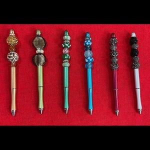 Metal beaded pens